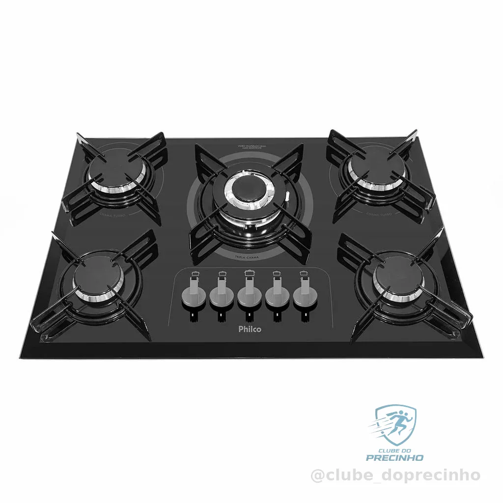 Cooktop 5 Bocas a Gás Philco PCT05TC