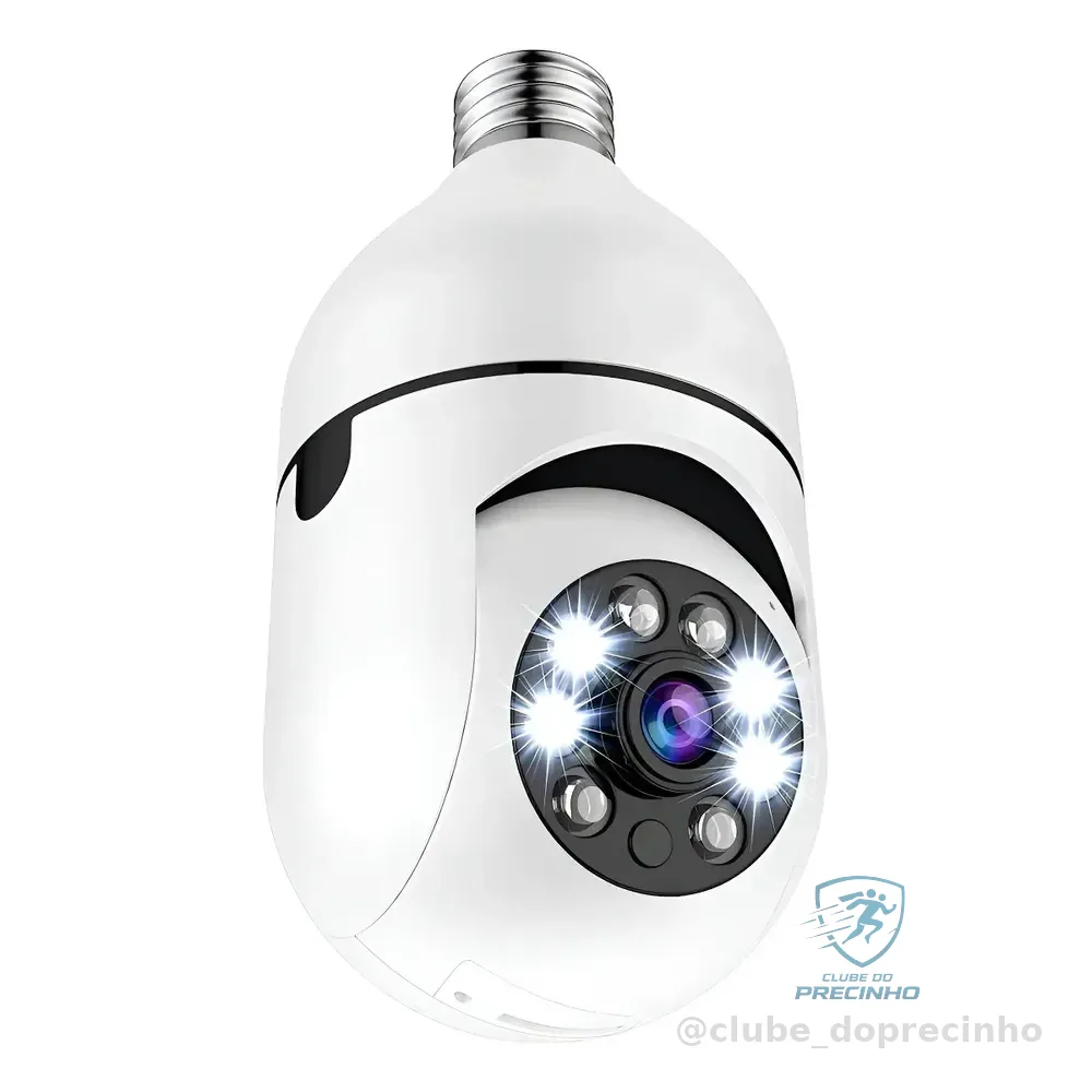 Câmera De Segurança Espiã Yoosee Wi-fi Visão Noturna Áudio Led E27 1080p Branco