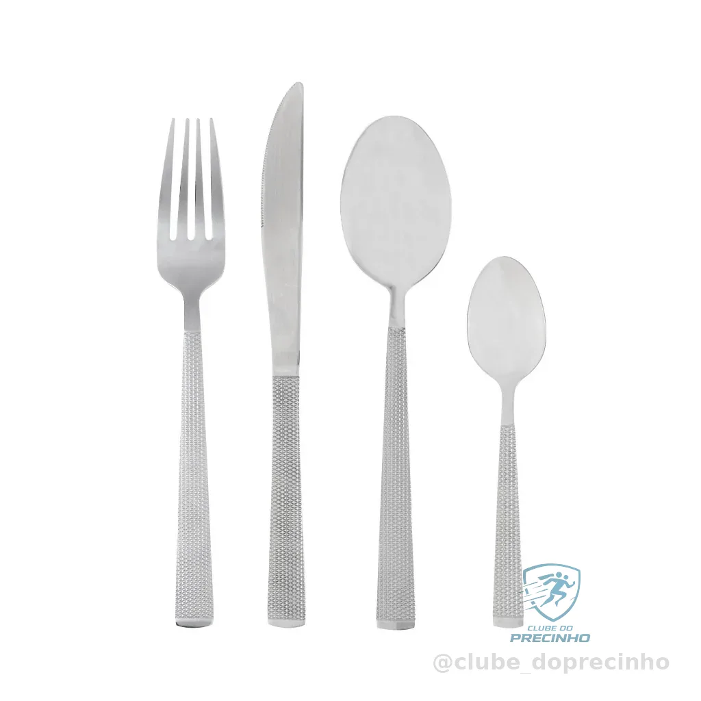 Faqueiro 16 Peças de Aço Inox Premium Santorini Prata - Lyor