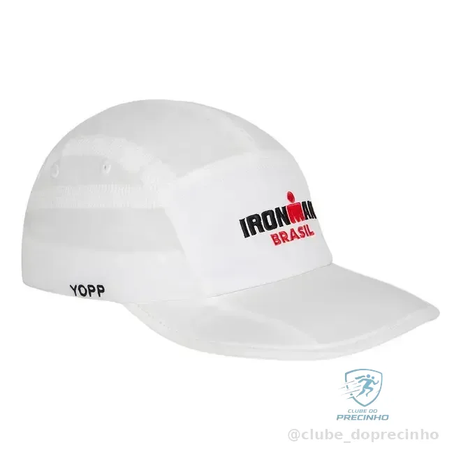 Boné Esportivo Yopp Ironman Brasil 5 Panel Respirável Branco Branco Único