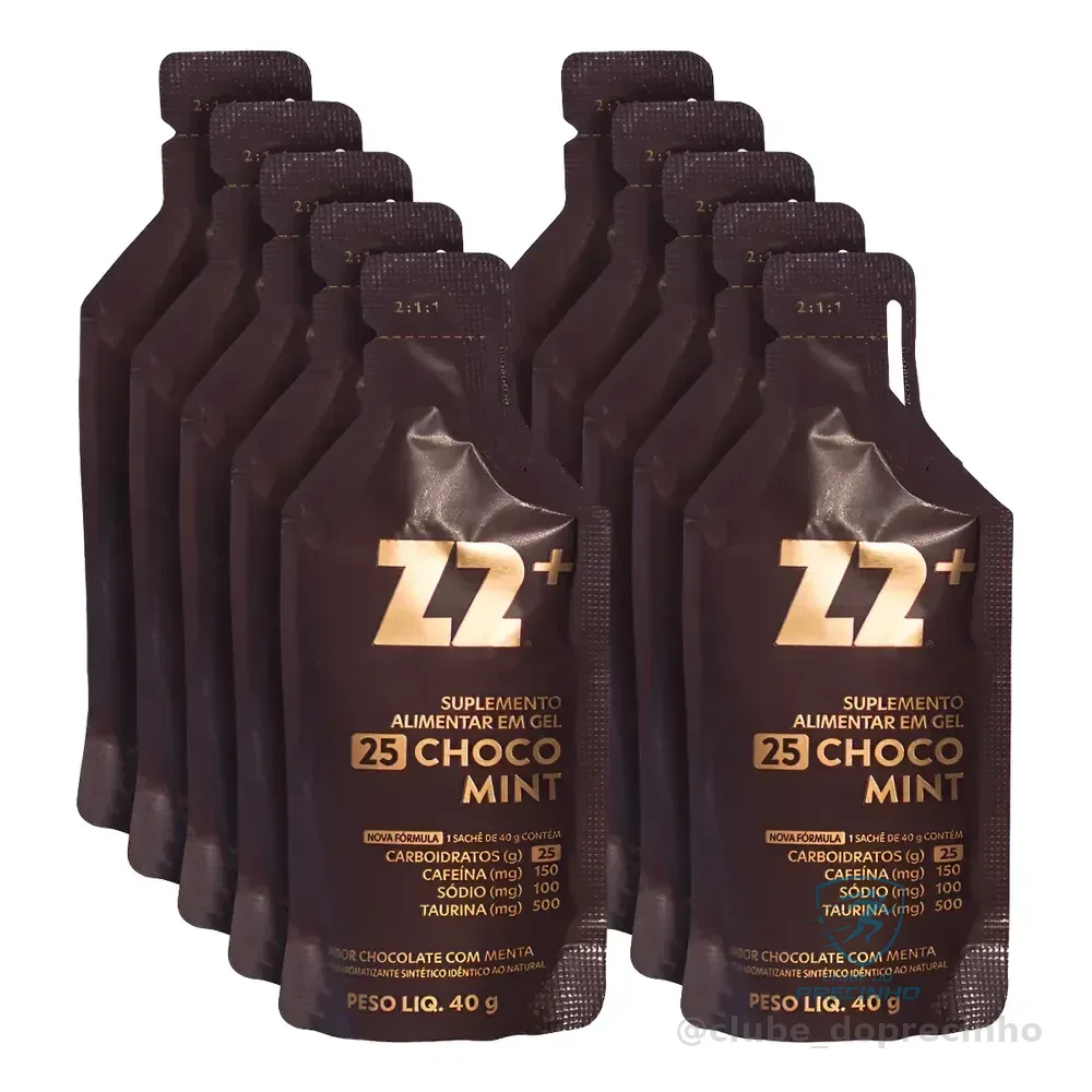 Energy Gel Z2+ Choco Mint Box 10 Unidades Sachê 40g Choco Menta