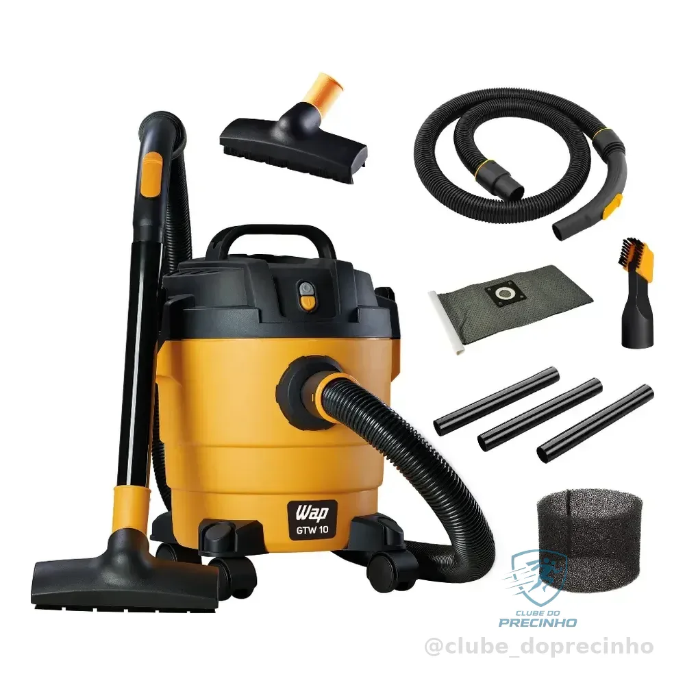 Aspirador De Pó E Água Wap Gtw 10 1400w De Potência Com Bocal De Sopro Amarelo/preto 220v