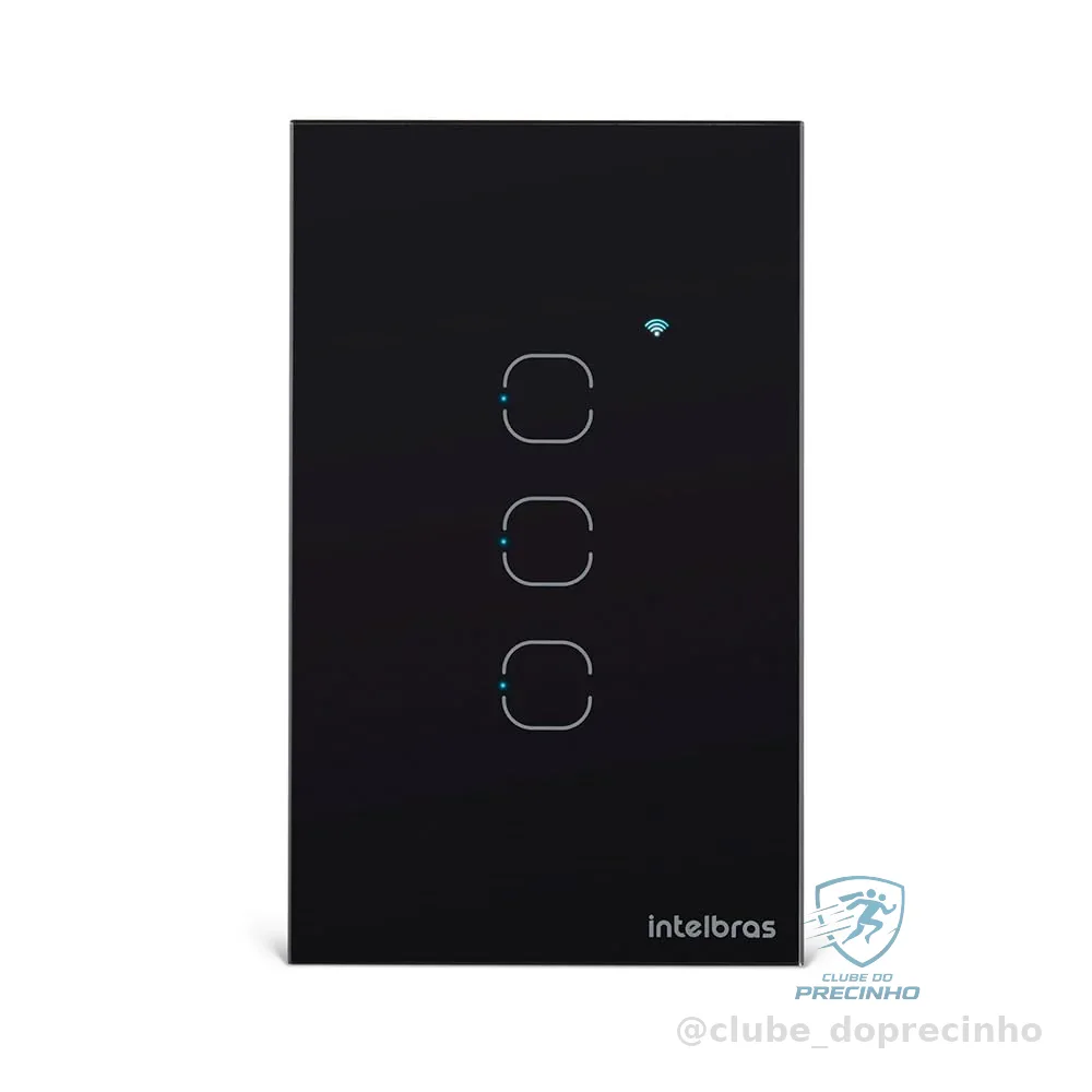 Interruptor Touch Inteligente 3 Teclas EIW 1003 Intelbras Preto