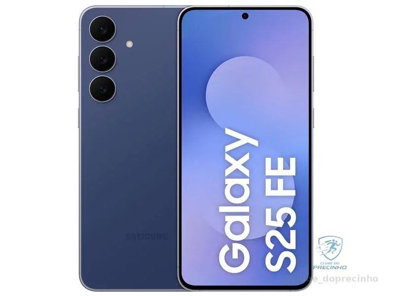 Smartphone Samsung Galaxy S25 FE 128GB 5G 8GB RAM Azul Marinho 6,7" Câm. Tripla + Selfie 12MP