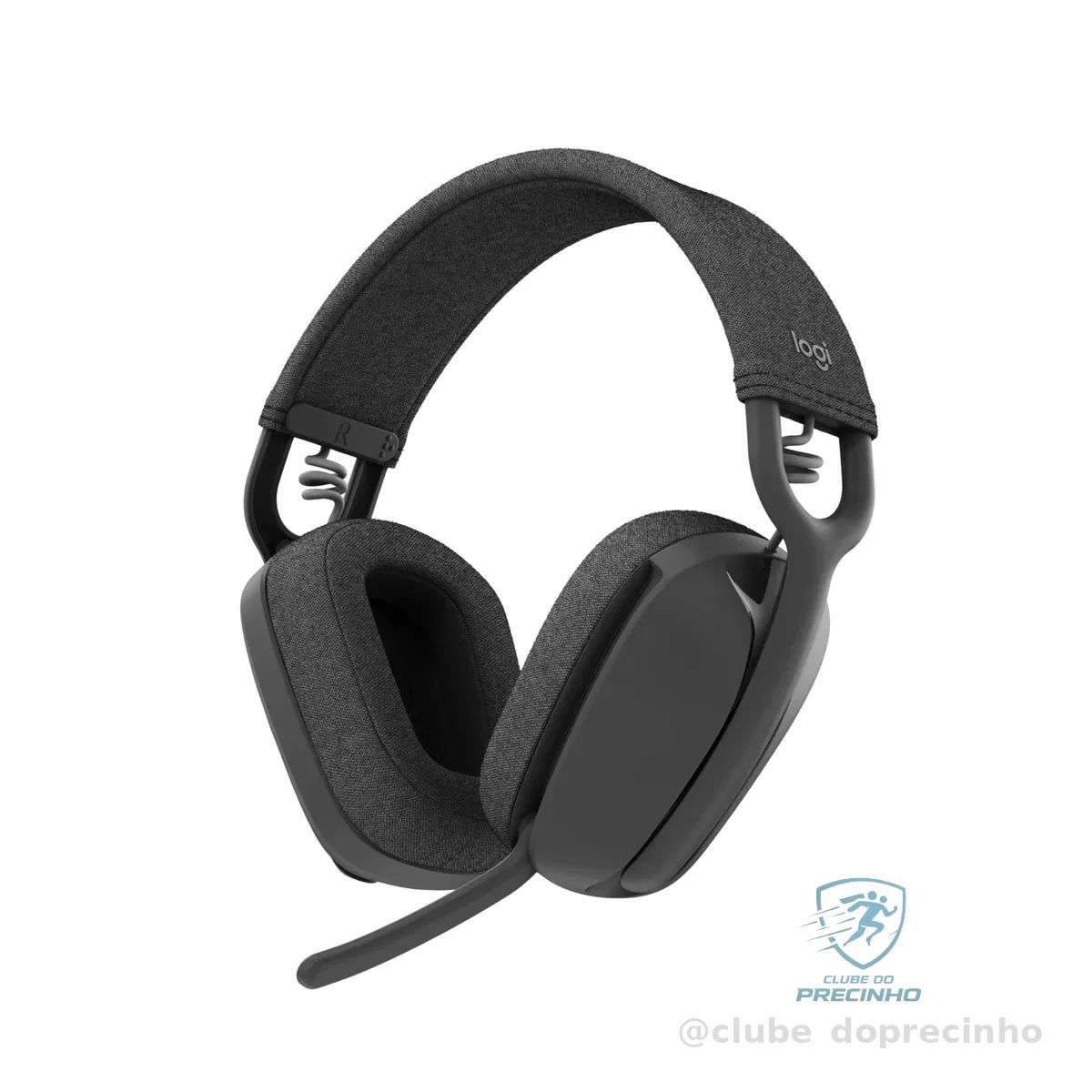 Headset Sem Fio Logitech Zone Vibe 100 Com Microfone Flip- to-Mute Com Cancelamento de Ruído, Conexão Bluetooth, Até 20h de Bateria, Design Leve e Confortável - Grafite