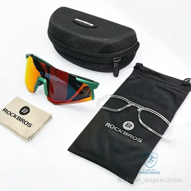 Óculos Bike Ciclismo Rockbros Polarizado Uv Clip Grau Case