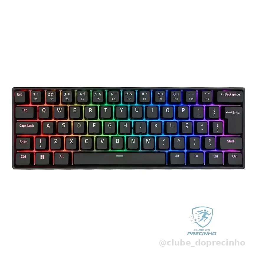 Teclado Mecânico Akko 3061s Preto 60% Abnt2 Switch Orange Rgb Usb-c Português Brasil