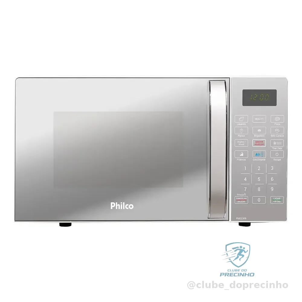 Micro-ondas Philco Pmo23eb Limpa Fácil 20 Litros Potência De 1100w Cor Branco 220v