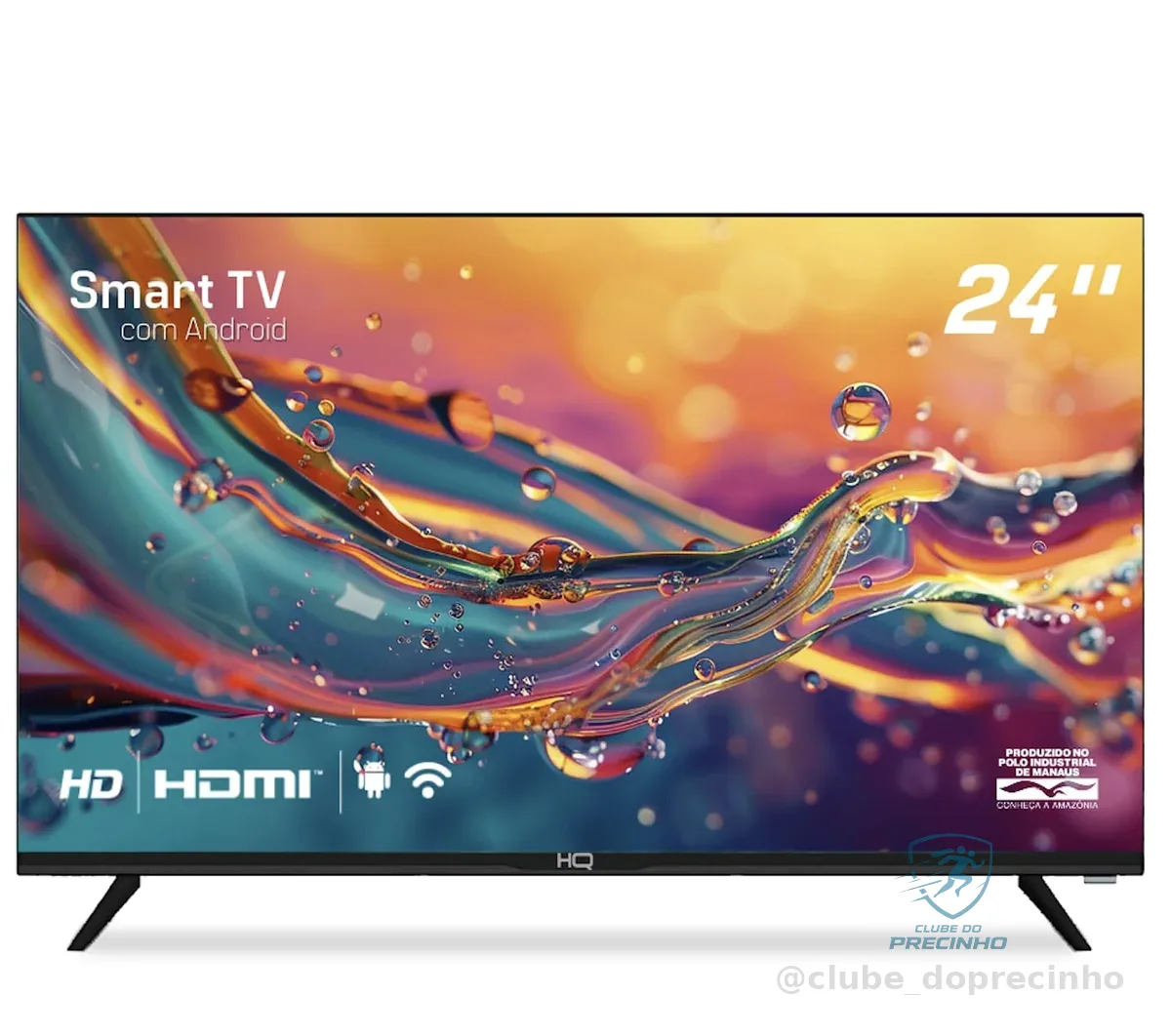 Smart TV HQ 24" HD tela sem bordas Android 12 design slim HQS24NKHM