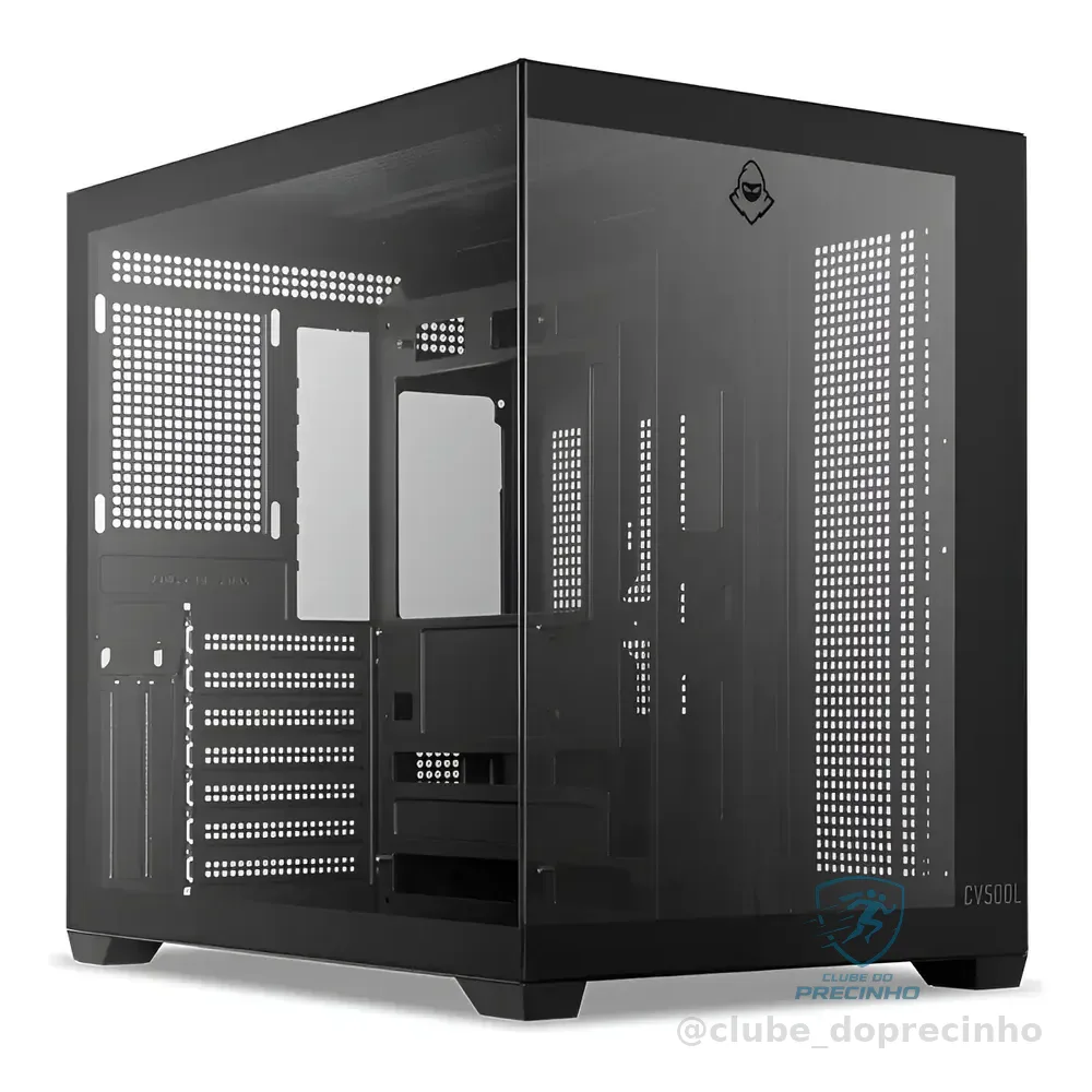 Gabinete Gamer Mancer Cv500l Preto Mid-tower Com Vidro Temperado E Usb-c