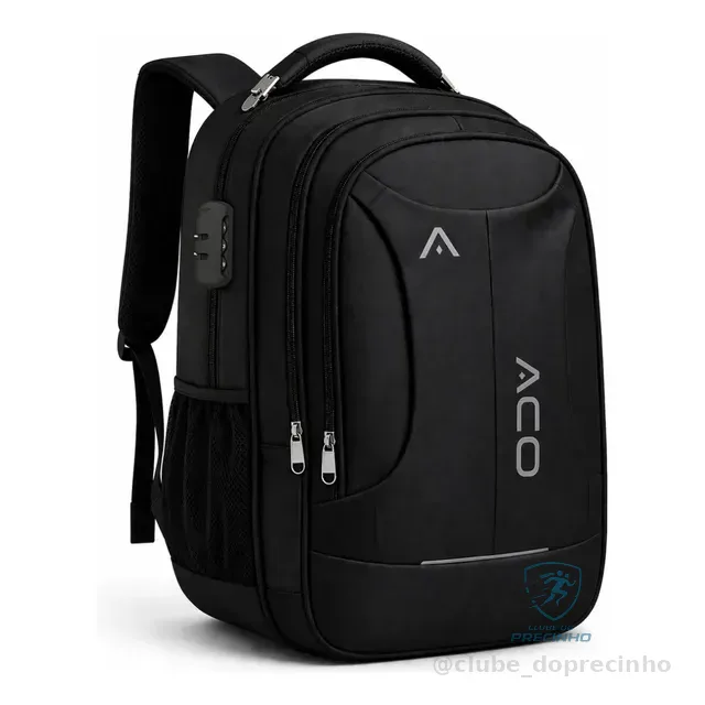 Mochila Notebook Cabo De Aço - Cabo Usb/fone Ouvido Imperm.