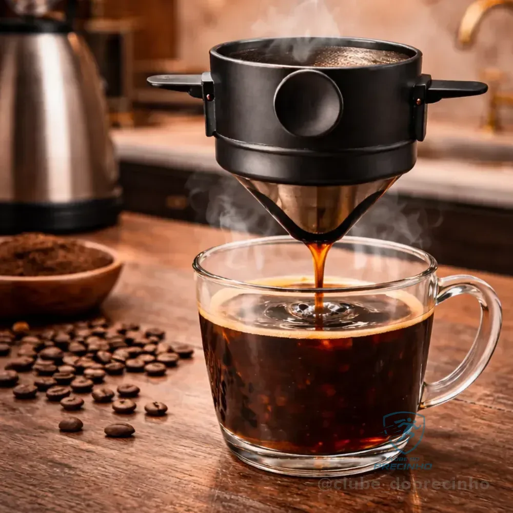 Mini Coador Café Inox Filtro Reutilizavel Portatil Sem Papel