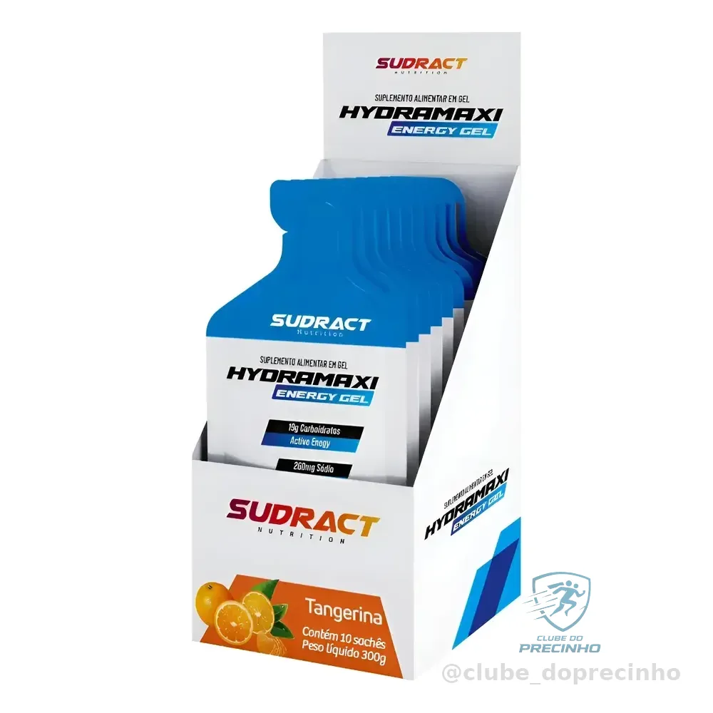 Hydramaxi Energy Gel 10 Sachês 30g Sabores - Sudract Tangerina