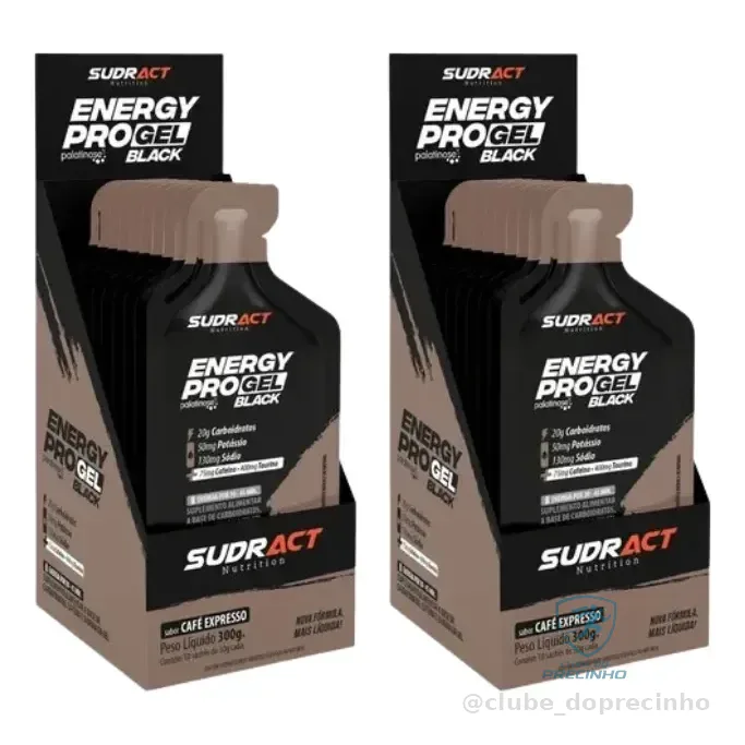 2x Energy Pro Gel Black 10 Sachês De 30g - Sudract Café Expresso