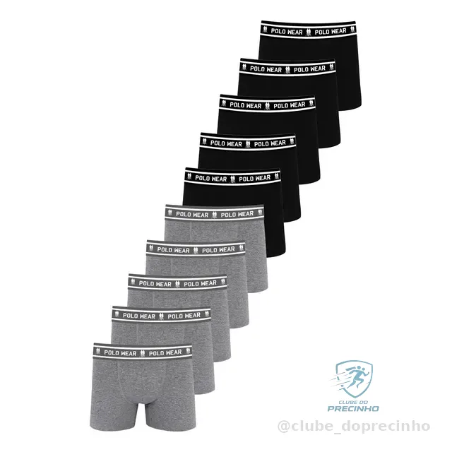 Kit 10 Cuecas Algodão Polo Wear Sortido
