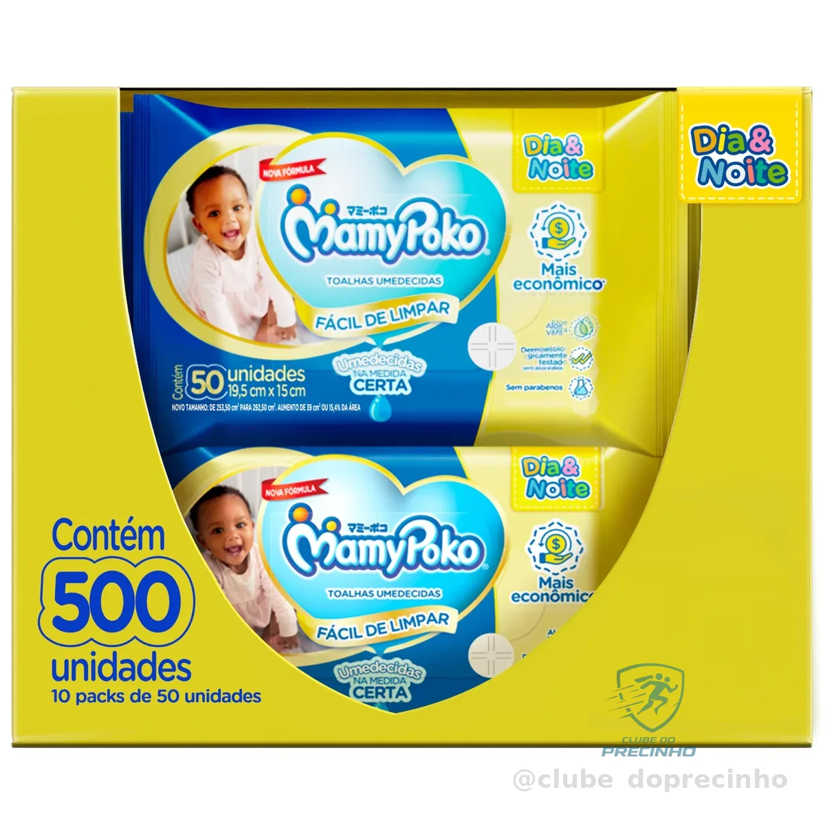 MamyPoko Lenços Umedecidos Dia&Noite 500 Unidades