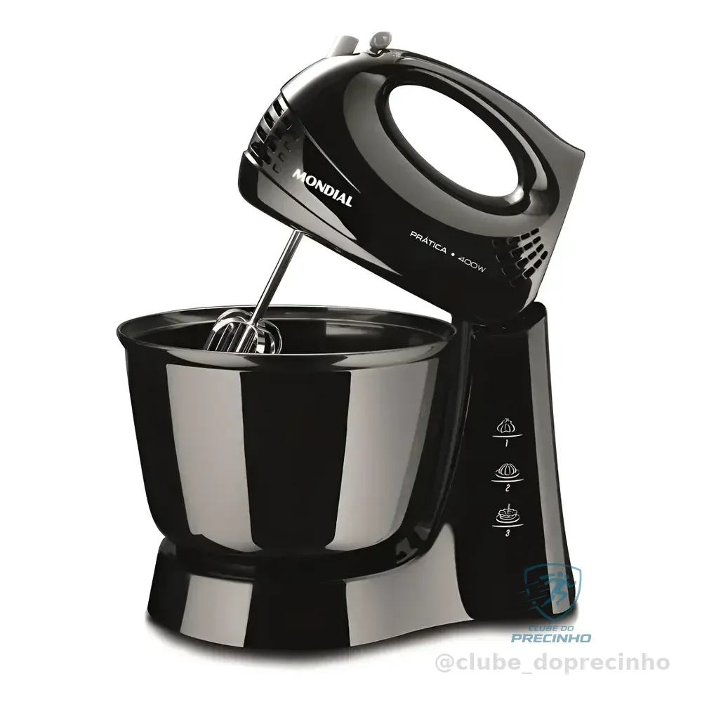 Batedeira Mondial Prática B-44 Com 3 Velocidades Preto 110v