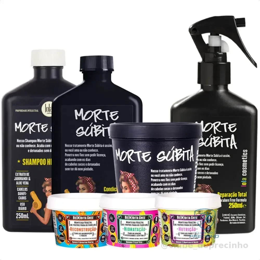 Kit Morte Súbita 4 Produtos + 3 Ghee 100g Lola Cosmetics