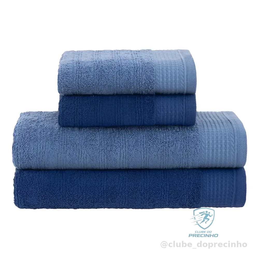 Jogo De Toalhas Buddemeyer Brisa Banho 4 Cor Azul/azul Liso