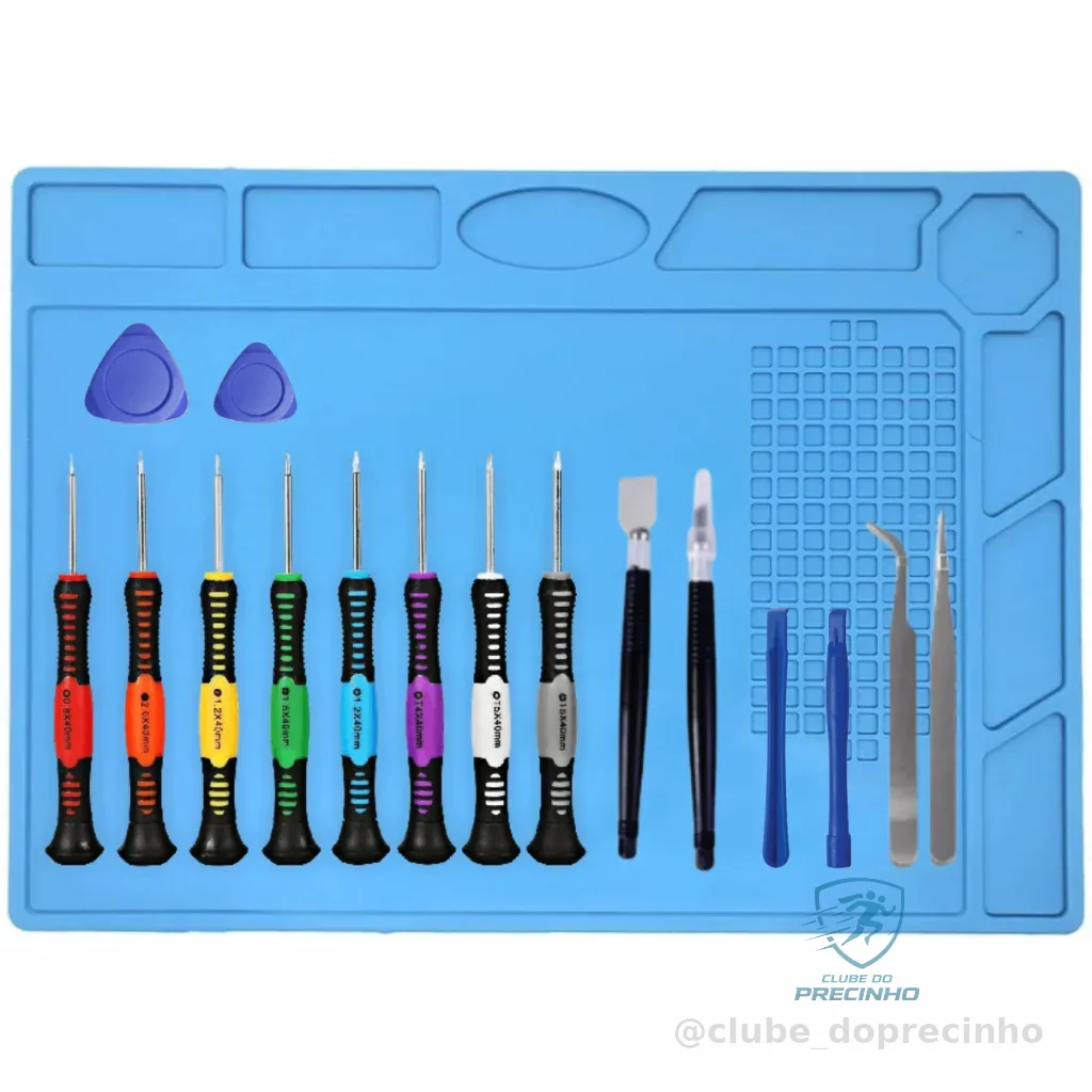 Kit Manta Antiestática Celular + Jogo de Chaves 16 Itens KIT COMPLETO