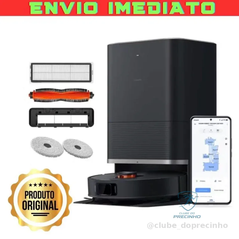 Robô Aspirador Xiaomi Robot Vacuum Cleaner X20 Max BHR9218US /8000PA/ 5200MAH / 220V - Preto