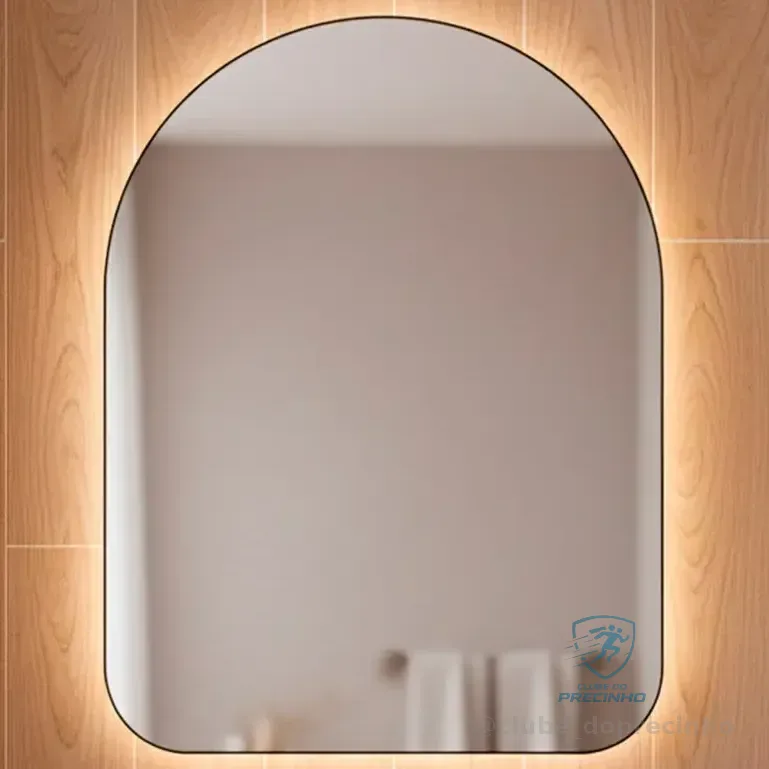 Espelho Orgânico Capela Led 44x64 Para Sala Quarto Banheiro Moldura Capela Led Frio