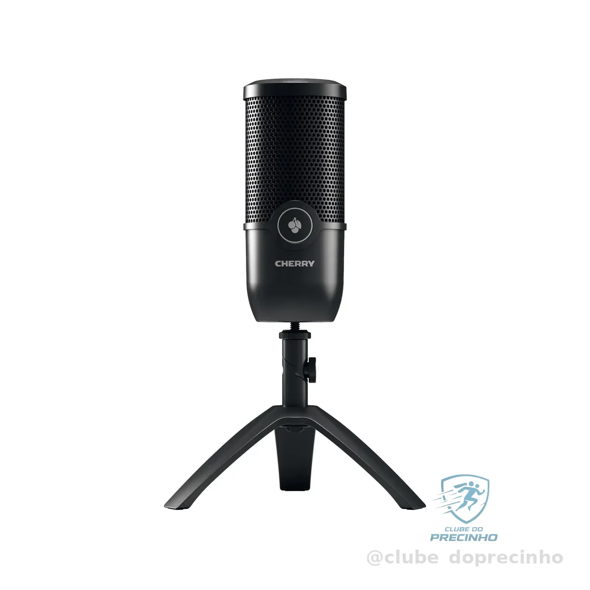 Cherry UM 3.0, microfone USB para podcast, streaming e uso em casa, padrão polar cardioide, conector de fone de ouvido, compatível com PC/Mac/PS4/PS5, preto