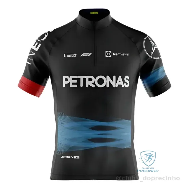 Camisa Ciclismo Masculina Pro Tour Petronas Preta Uv 50+
