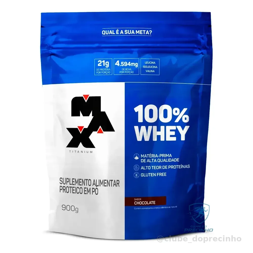 Whey 100% Max Titanium Whey Concentrado 900g Chocolate