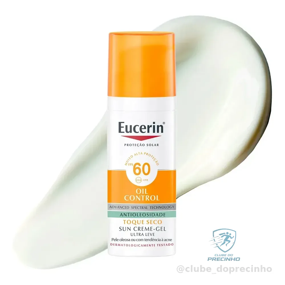 Eucerin Protetor Solar Facial Oil Control Fps 60 50ml, Antioleosidade, Rosto, Proteção Uva, Uvb E Luz Visível