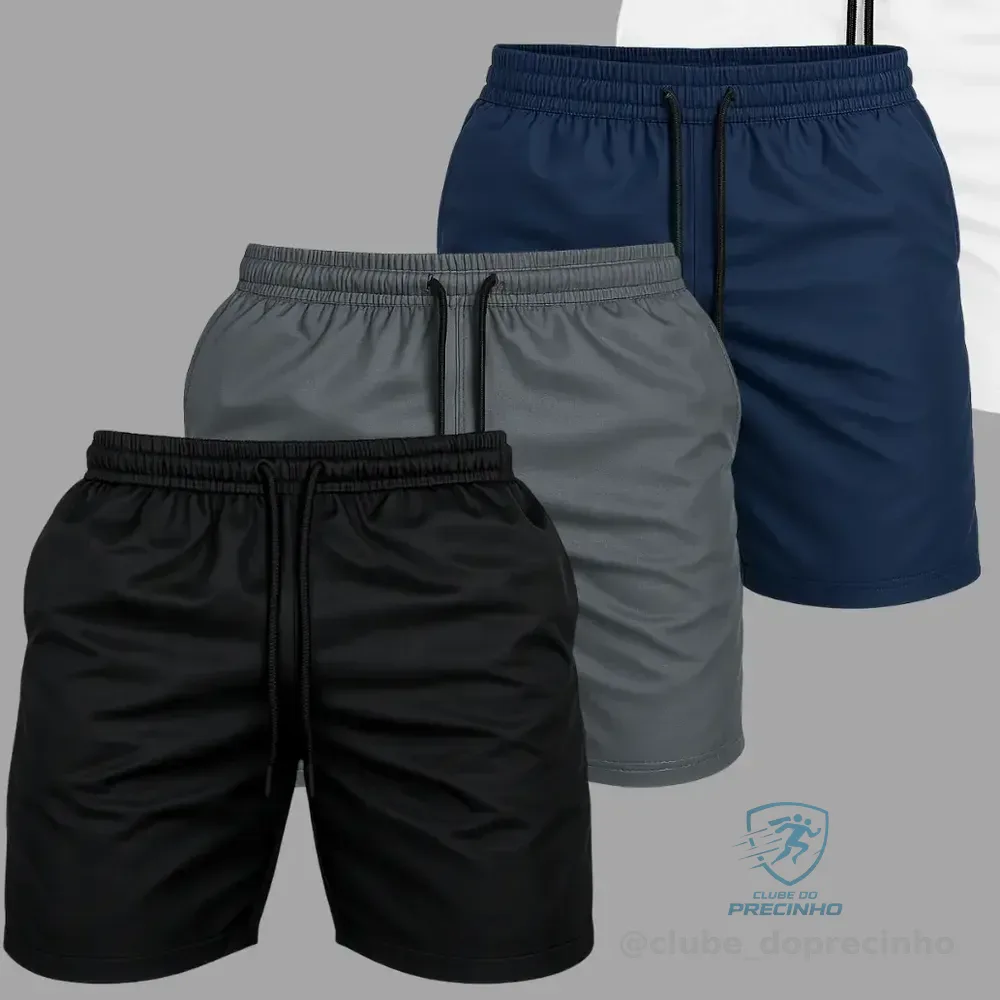 Kit 4 Short Praia Masculino Bermuda Tactel Verão Academia 1 De Cada Cor M