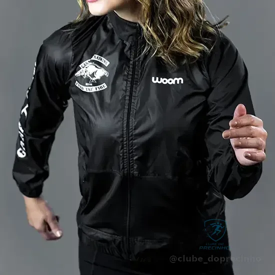 Jaqueta Corta Vento Ciclismo Woom Garage Training Preto Fem.