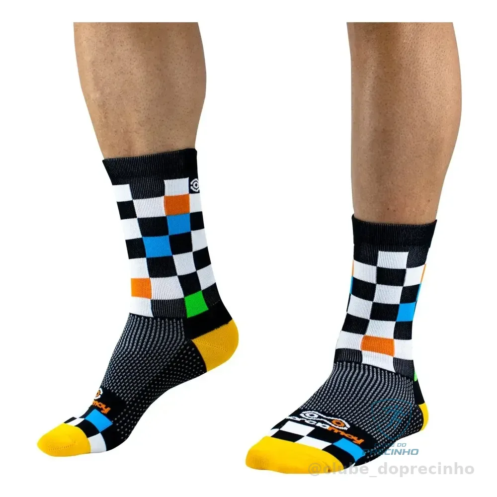 Meia De Ciclismo Marcio May Sports Color Grid Colorido Único