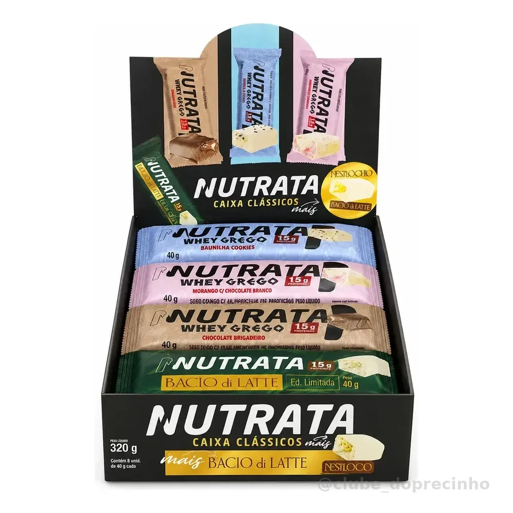 Barra Proteica Nutrata Bacio Caixa Mista 8un 320g Caixa Mista Bacio