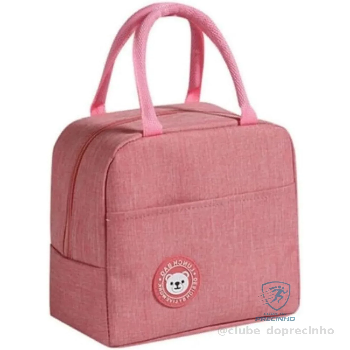 Bolsa Térmica Marmita Lancheira Sacola Em Poliéster Com Ziper De Segurança Impermeável 7 Litros Cinza, Preta, Rosa, Azul e Vermelha Trabalho Academia Escola Passeio PREMIUM SYANG (Rosa)