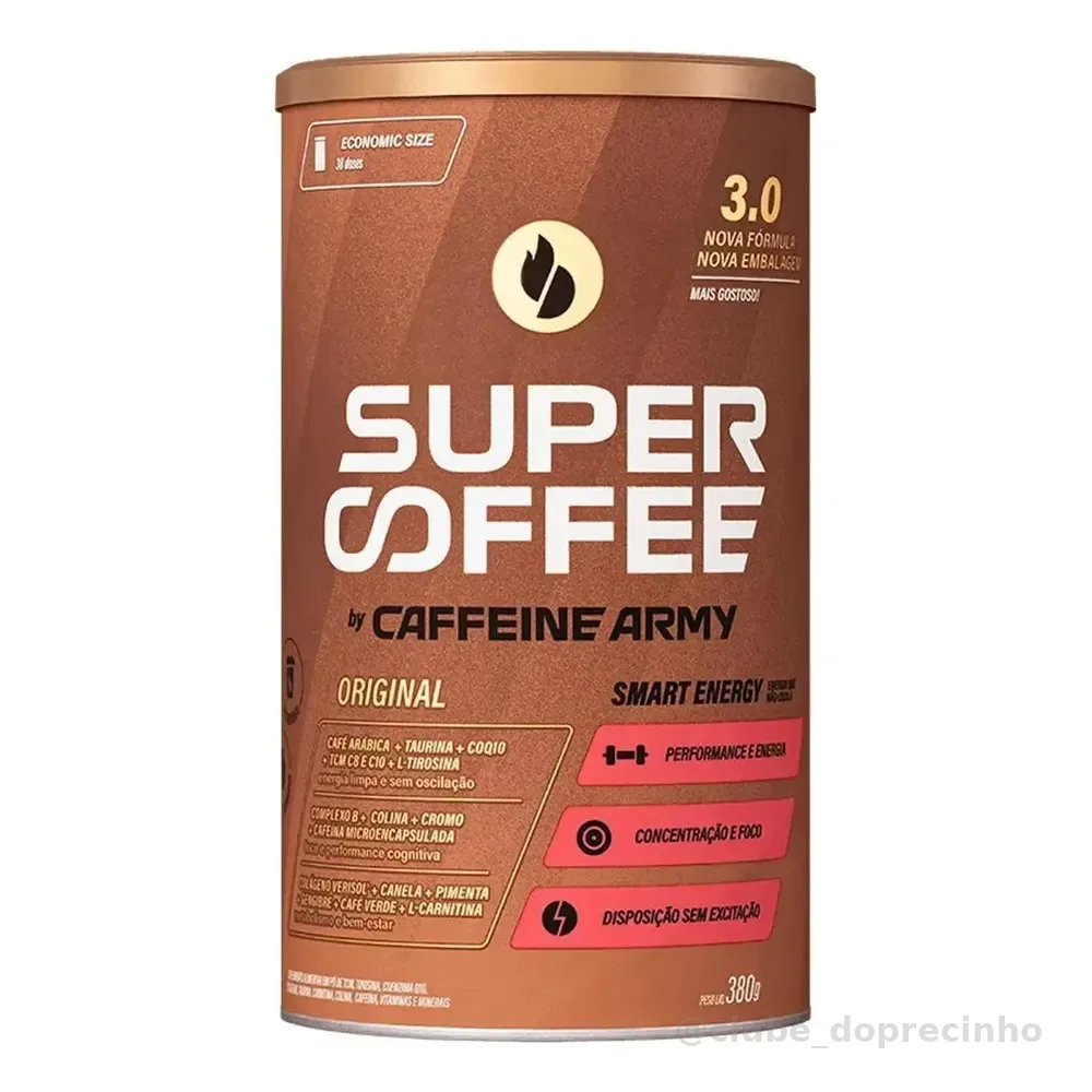 Suplemento Em Pó Caffeine Army Supercoffee Classic Size Em Pote De 380ml Sem Sabor
