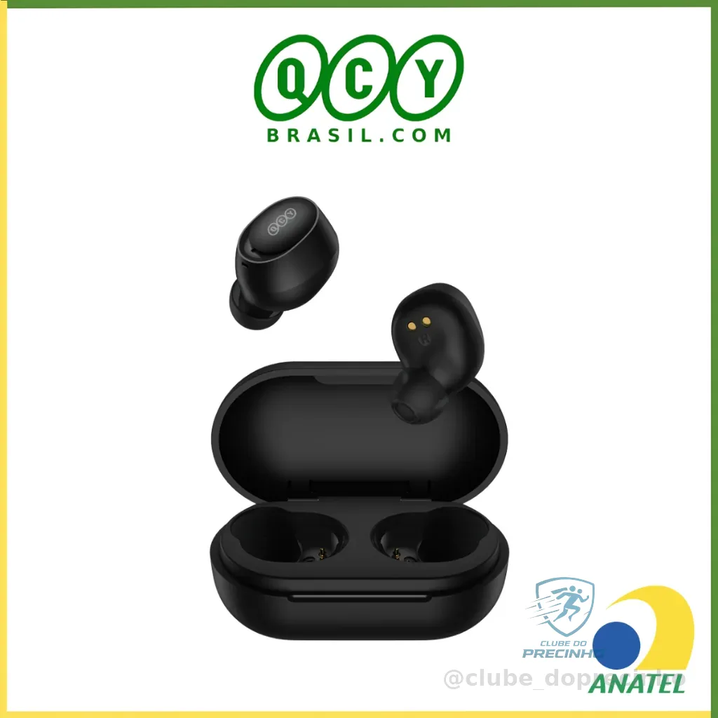 Fone de Ouvido QCY T27 Arcbuds Lite, Sem Fio Bluetooth 5.3 TWS, Cancelamento de Ruído ENC