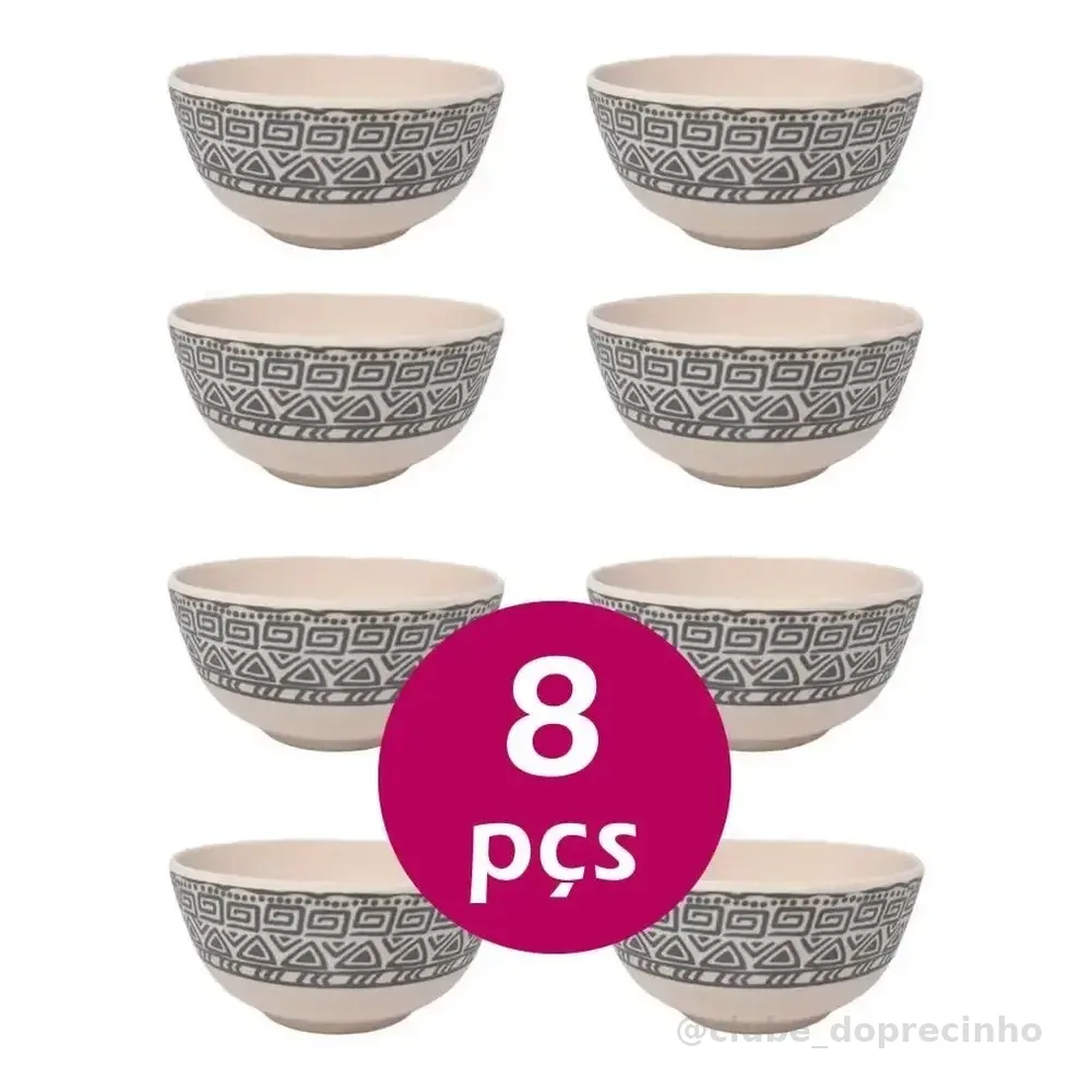Kit 8un Tigela Bowl Cumbuca Ecológico 300ml Sopa Caldo