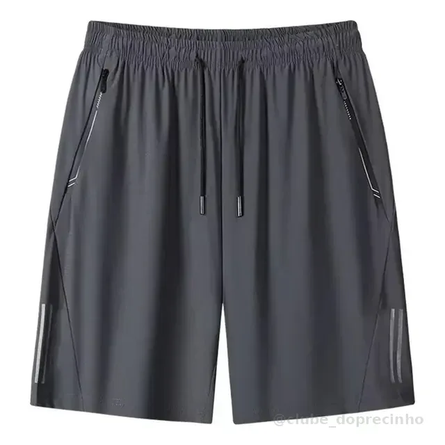Short Masculino Bermuda 2 Bolsos Zíper Secagem Rápida Fina