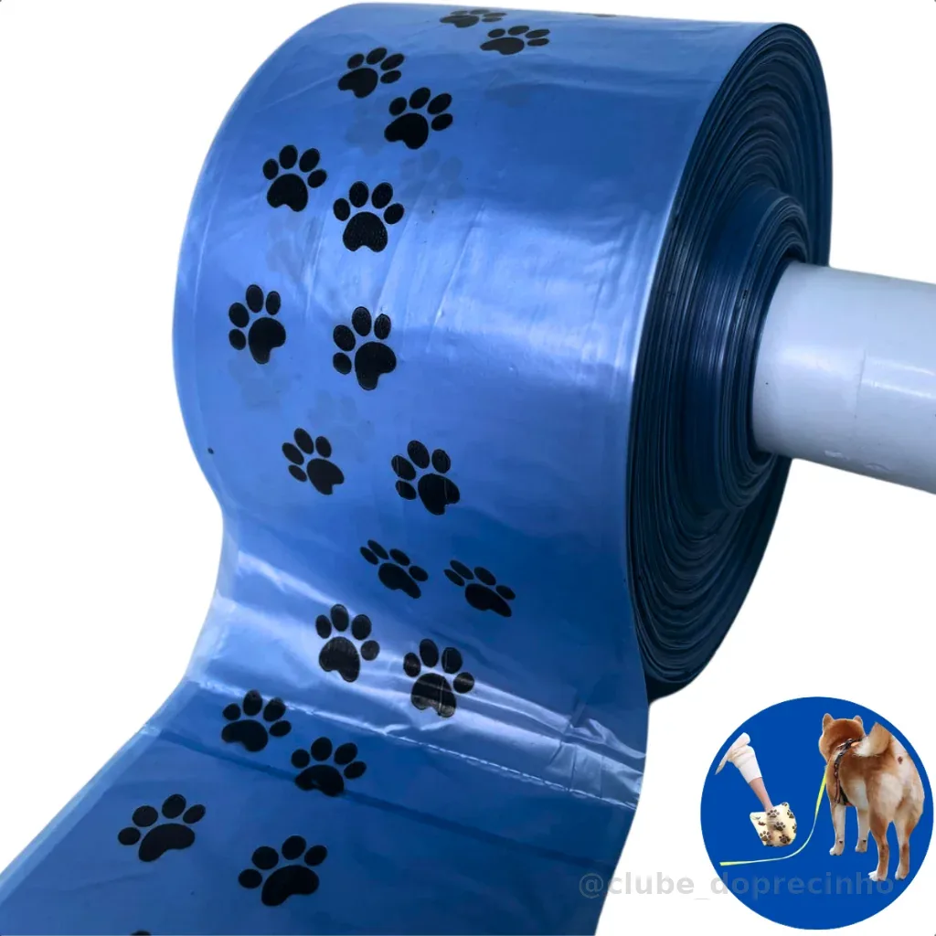 Bobina c/ 400 Saquinhos de Lixo Coco Pet Biodegradavel 28x30 Azul