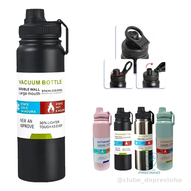 800mlgarrafa Térmica Água Squeeze Inox Academiaquente E Frio