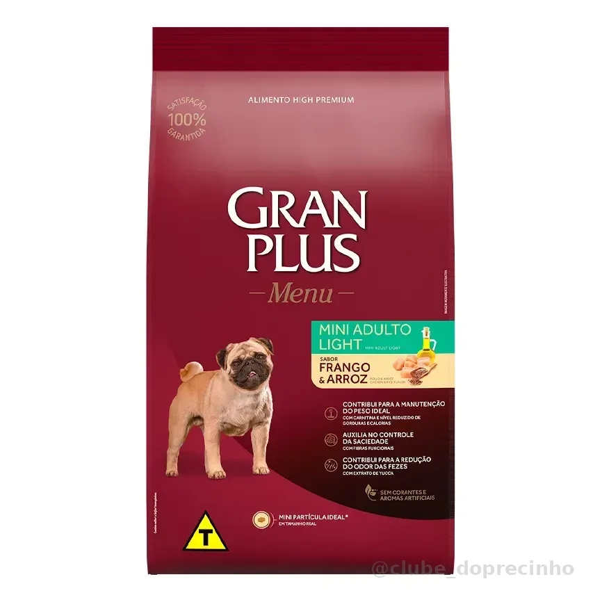 Ração Granplus Menu Light Cães Adultos Pequeno Frango 10,1kg