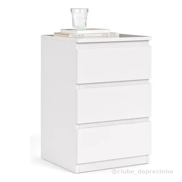 Mesa De Cabeceira Retrô Quarto Decoração 3 Gavetas - Cores