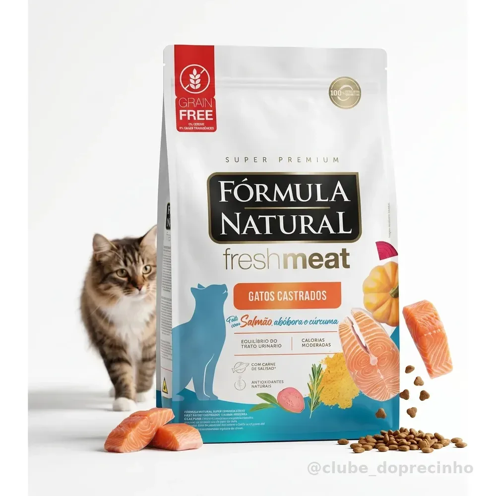Ração Formula Natural Fresh Meat Gatos Castrados Salmão 10kg