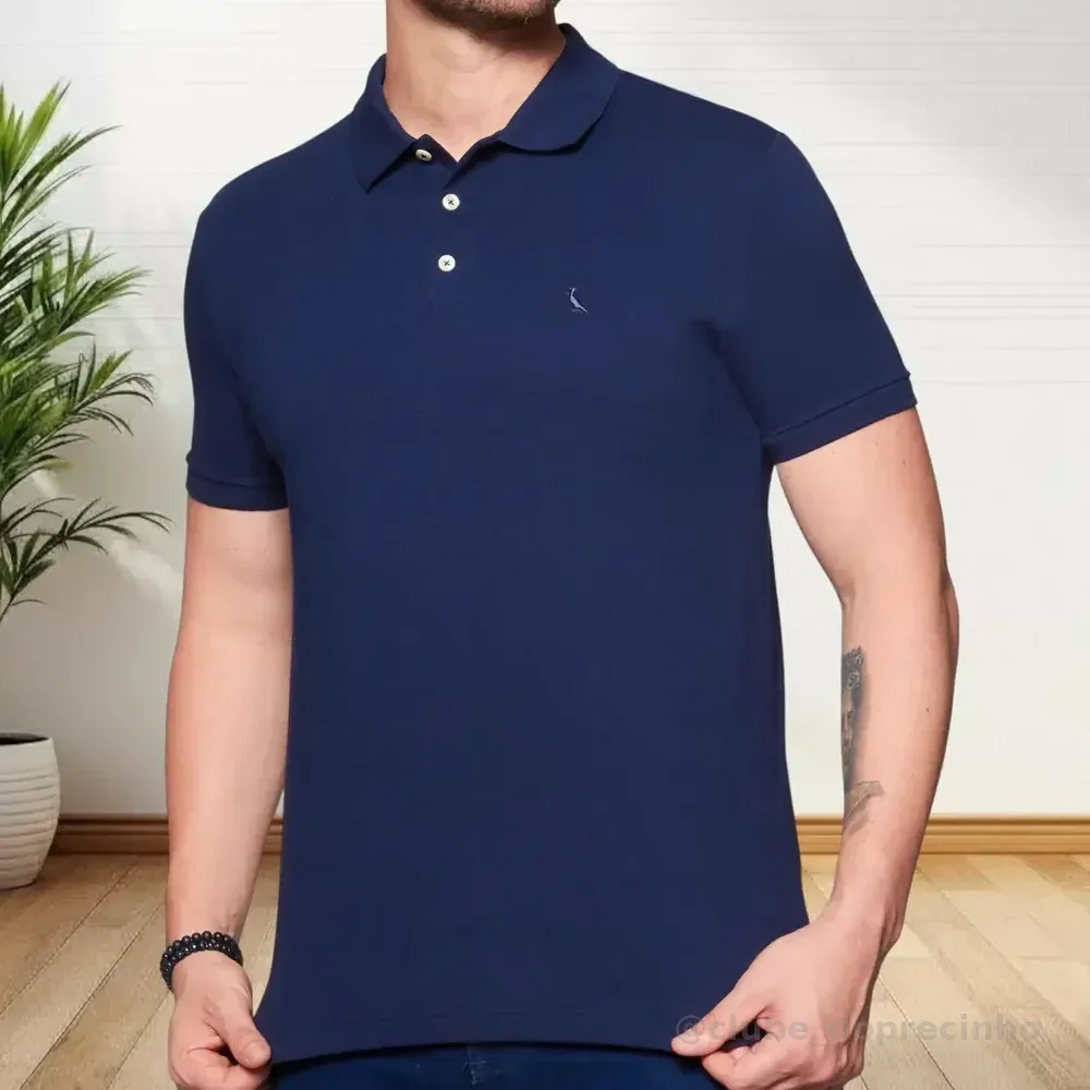 Polo Piquet Classica Reserva Masculina Marinho N/a Gg Lisa