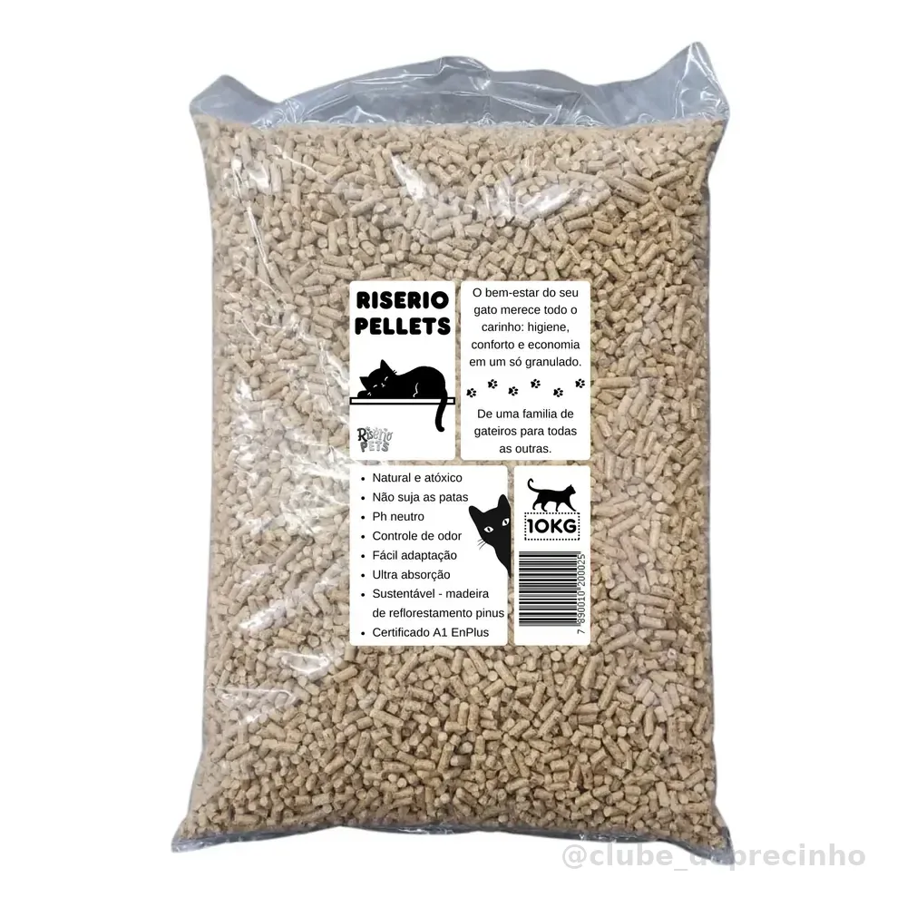 Areia Granulado De Madeira Premium Certificada 10kg Gatos