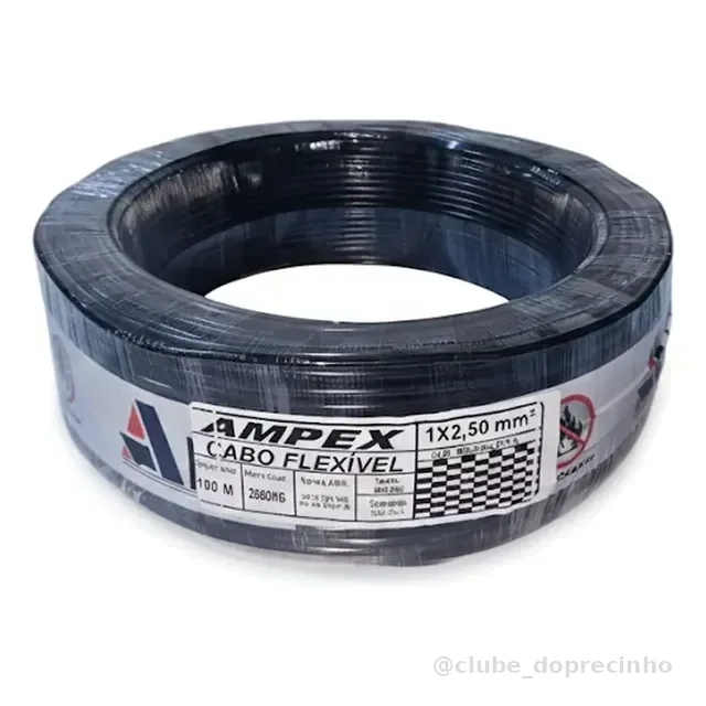 Fio Elétrico Cabo Flexível 2,5mm Rolo 100 Metros.