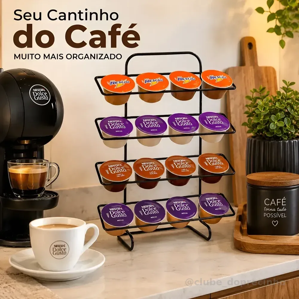 Suporte Porta 16 Cápsulas Dolce Gusto Preto Preto