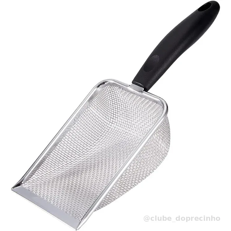 Pá Higiênica De Areia para Gatos Peneira Coletora Aço Inox