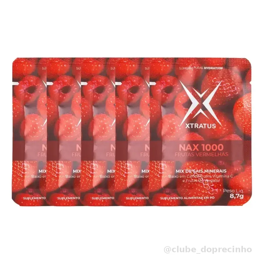 Xtratus Nax1000 Sais Minerais Frutas Vermelhas 8,7g Kit 5 Frutas Vermelhas